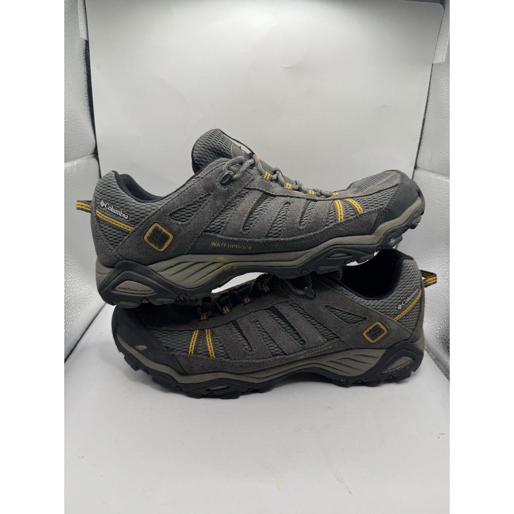 Columbia North Plains WP Hiking Shoes Mens 13 Charcoal Yellow YM5294-030